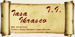 Tasa Ikrašev vizit kartica